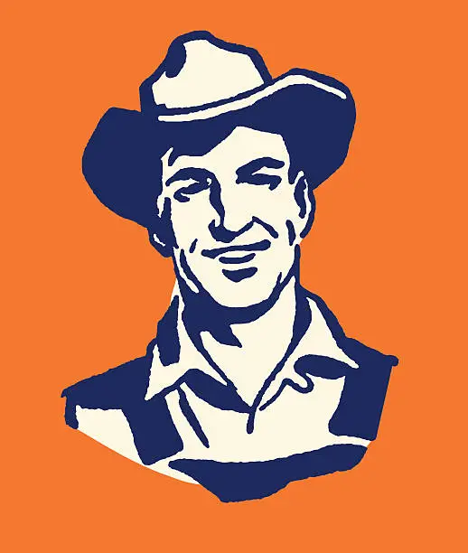 Vector illustration of Farmer in a Hat