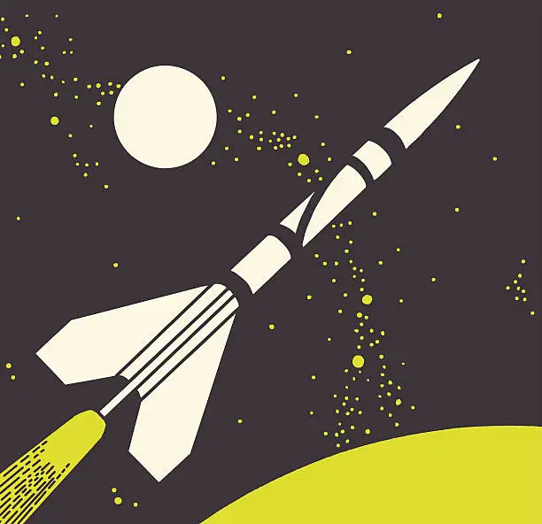 Vector illustration of Rocket in Space