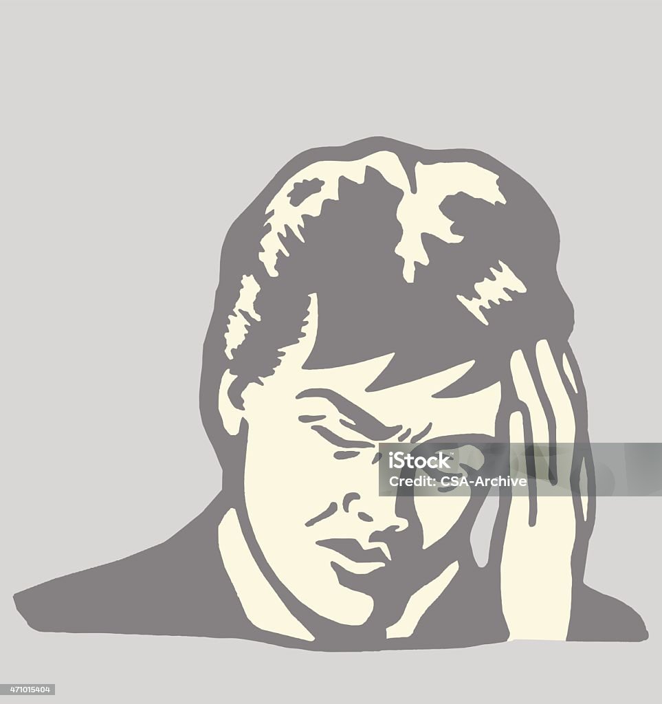 Mann mit einem Kopfschmerz - Lizenzfrei Kopfschmerz Vektorgrafik