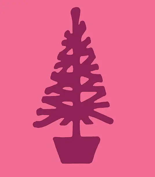 Vector illustration of Pine Tree in a Pot