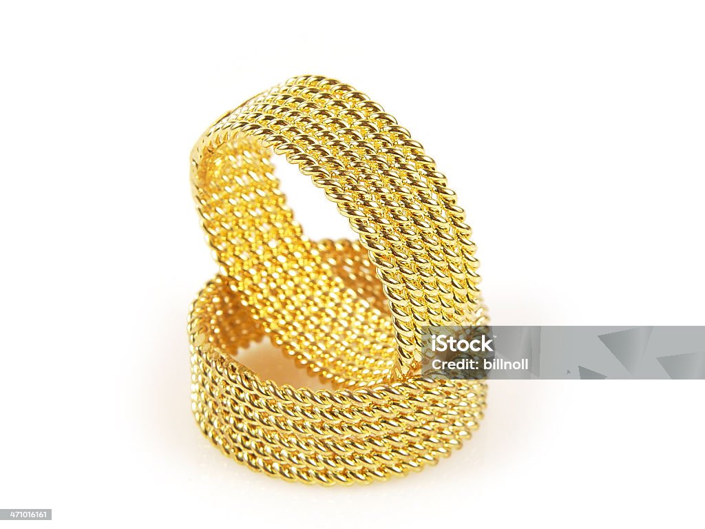 Coppia di anelli oro - Foto stock royalty-free di Adulto