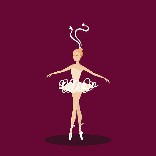 ballet dancer on stage vector art illustration