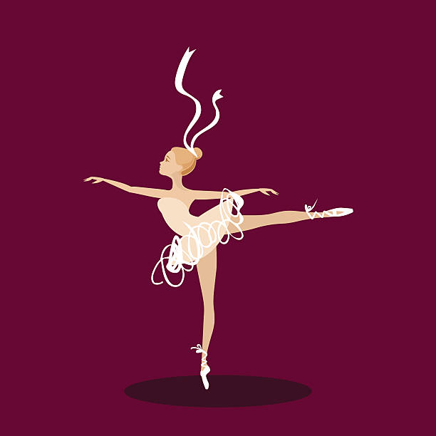 ballet dancer on stage vector art illustration