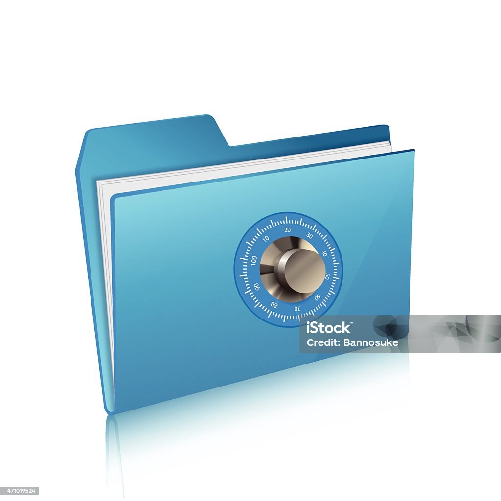 Computer Folder With Lock Security Of Computer Folder With Combination Lock Stock Illustration ...