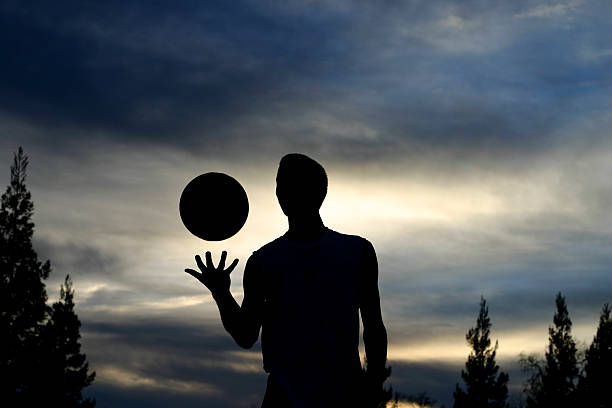 Basketball silhouette stock photo