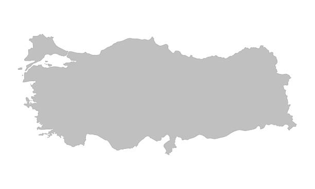 grey map of turkey - turkey stock illustrations