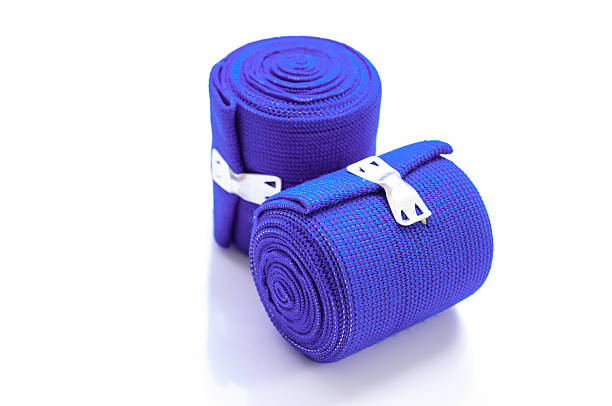 istock Medical blue elastic Bandage isolated on white background 471025526