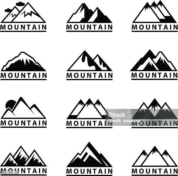 Vector Images Of Mountain Icons Stock Illustration - Download Image Now - 2015, Abstract, Adventure