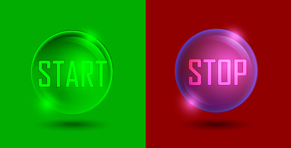 start-stop button set, vector illustration