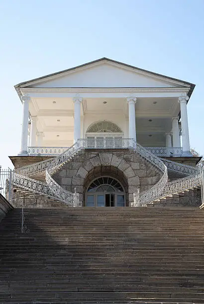 Entrance to Cameron Gallery connected with the Catherine Palace (suburb of St Petersburg, Russia).