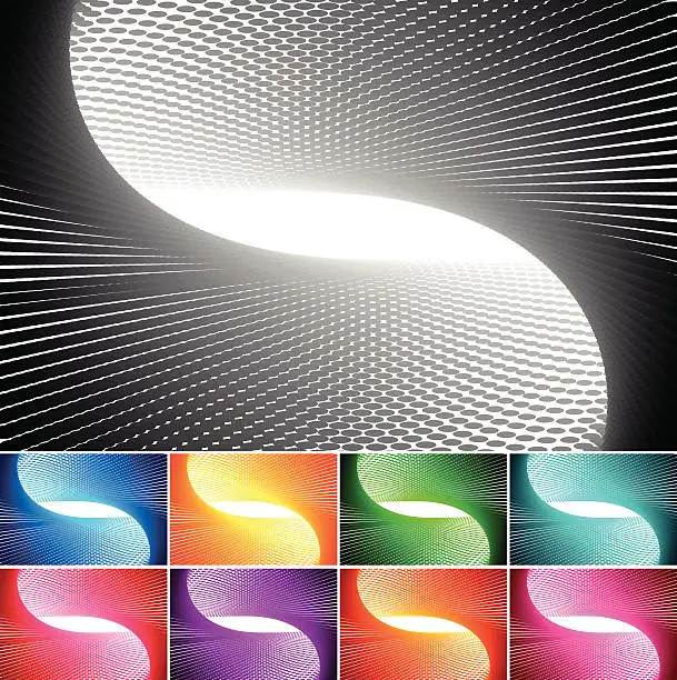 Vector illustration of Abstract halftone dotted curve backgrounds