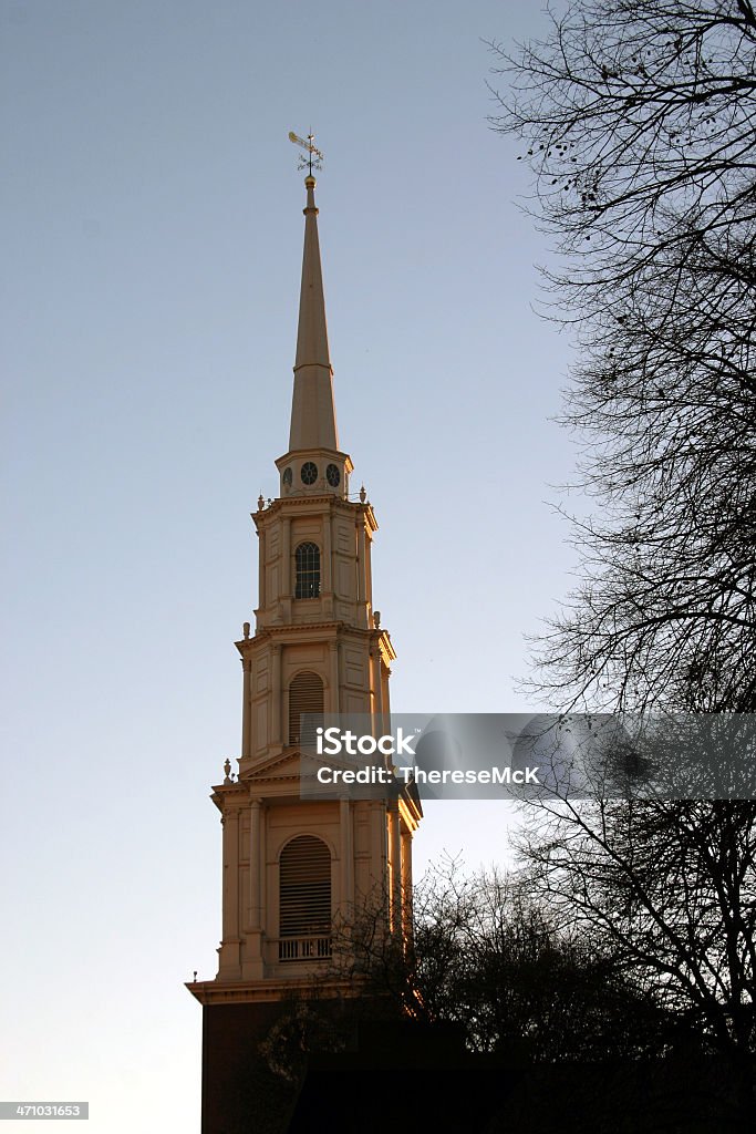 파크 스트리트 교회 at 해질녘까지 - 로열티 프리 가을 스톡 사진