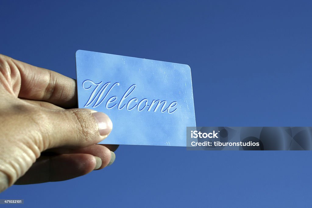 Tarjeta de bienvenida - Foto de stock de Azul libre de derechos