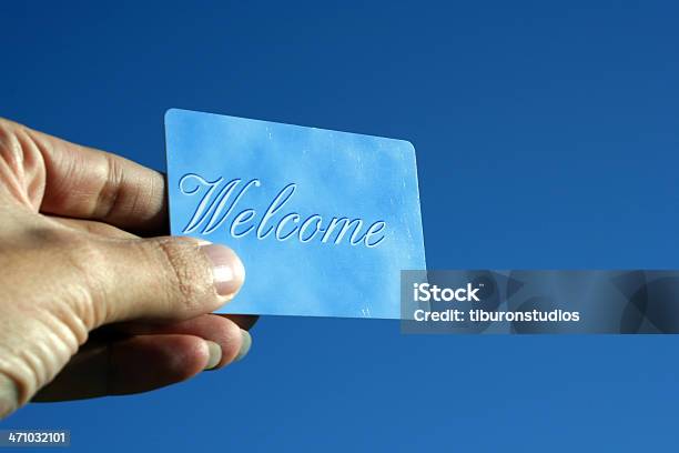 Tarjeta De Bienvenida Foto de stock y más banco de imágenes de Azul - Azul, Cartel de bienvenida, Cliente