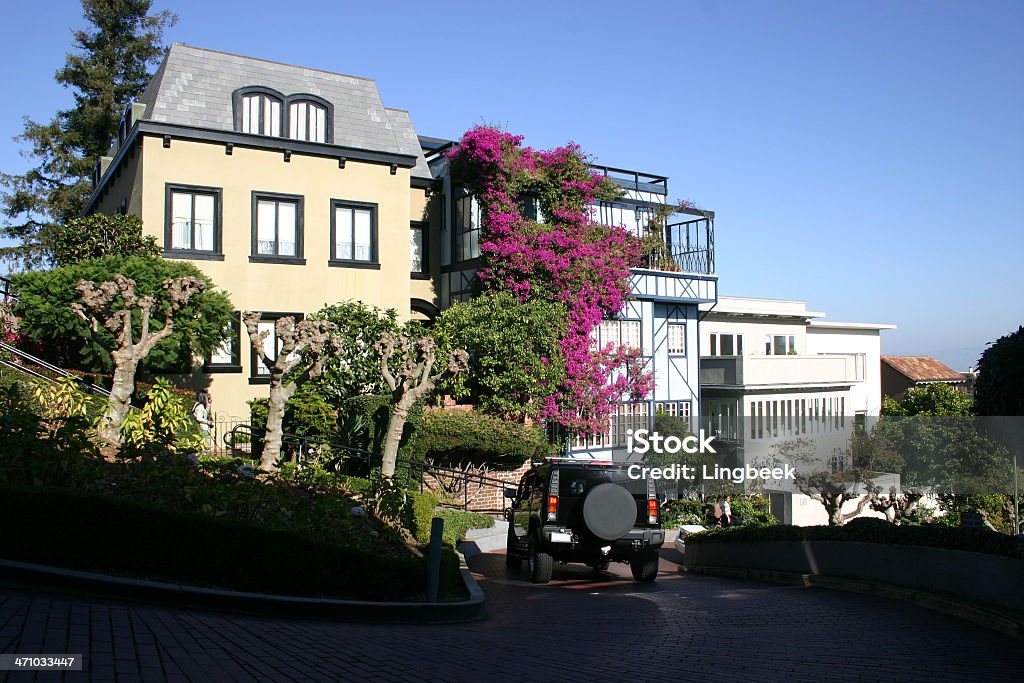 Lombard Street-San Francisco - Foto de stock de Mansão royalty-free