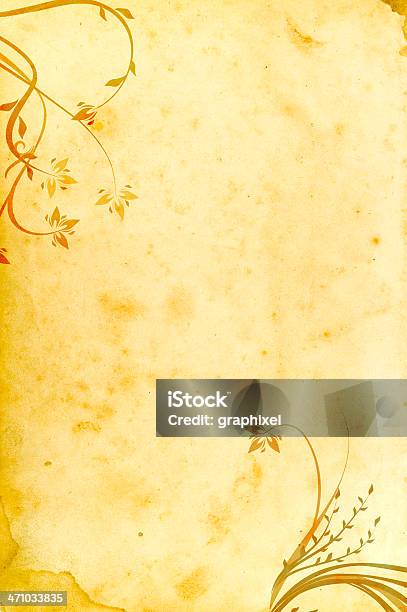 Grunge Floral Background Stock Photo - Download Image Now - Antique, Backgrounds, Bad Condition