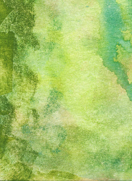 istock Bright chartreuse green hand painted watercolor background 471034188