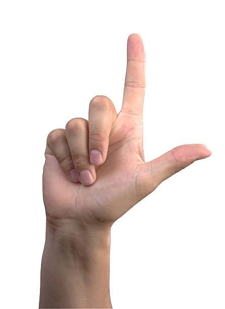 The Letter "L" in Sign Language stock photo
