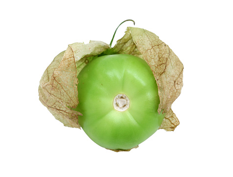 A tomatillo, also called a 