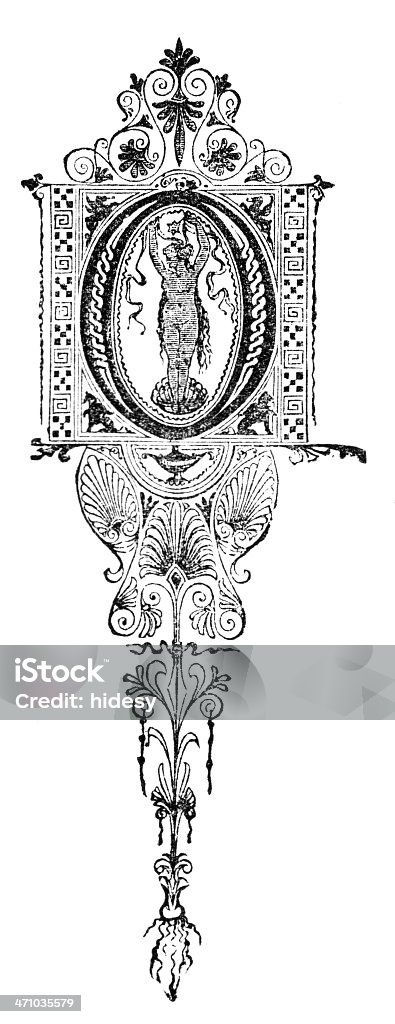 Lettera O - Foto stock royalty-free di Capolettera medievale