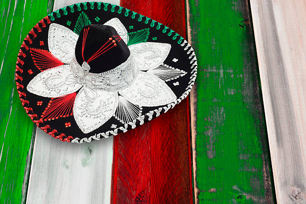 istock Black Sombrero on Traditional Tricolor Background 471035734