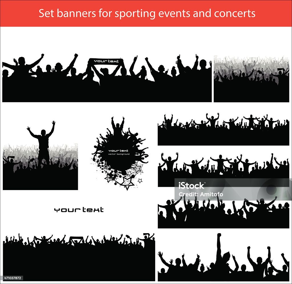 Collection banners for sports Collection banners for sporting events and concerts Fan - Enthusiast stock vector