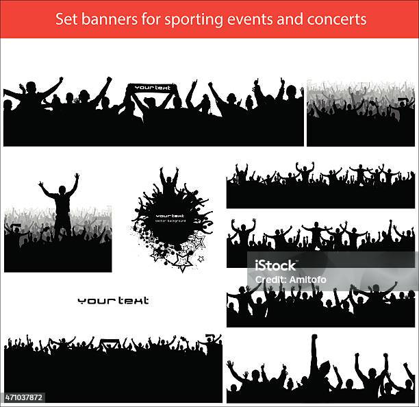 Collection Banners For Sports Stock Illustration - Download Image Now - Fan - Enthusiast, Soccer, Stadium