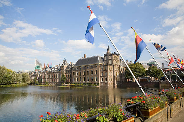 Government buildings in Hague, Netherlands The so-called "Hofvijver" (Court-pond) in Hague, The Netherlands, with government building complex. This is the political heart of The Netherlands. binnenhof photos stock pictures, royalty-free photos & images