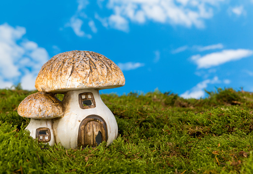 Replica fairytale toadstool as a gnome house