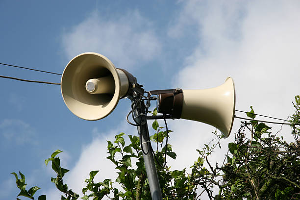 loud speakers stock photo