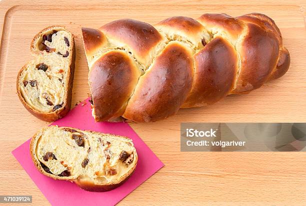 Braided Bread With Fruits And Nuts Stock Photo - Download Image Now - 2015, Baked, Baked Pastry Item