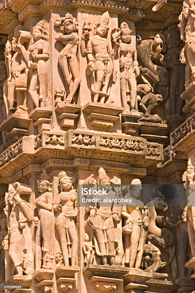 カジュラーホインド：エロチックなヒンドゥー教寺院のサイトの像 - インドのロイヤリティフリーストックフォト