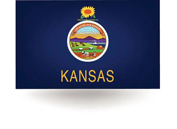 Vector illustration of Kansas State Flag