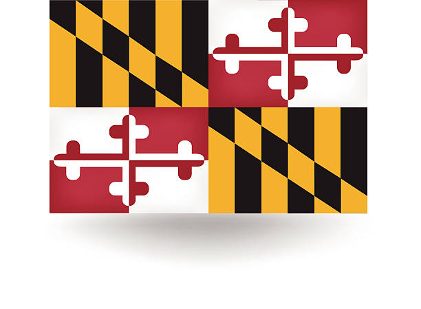 illustrations, cliparts, dessins animés et icônes de drapeau de l'état du maryland - maryland flag banner us state flag