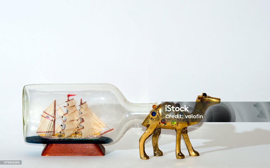 Sailing ship after Camel collage 2015 Stock Photo