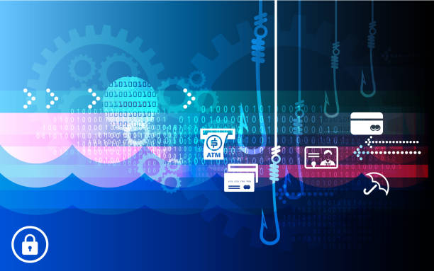 financial system betrug phishing - wirtschaftskriminalität stock-grafiken, -clipart, -cartoons und -symbole