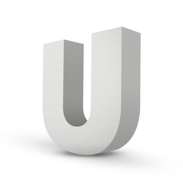 white letter U white letter U isolated on white background letter u with words stock illustrations
