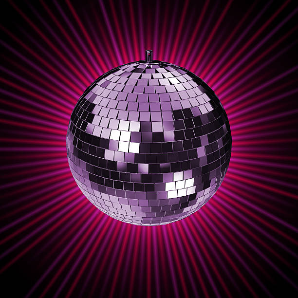 istock Disco Mirrorball with magenta and red rays 471046481