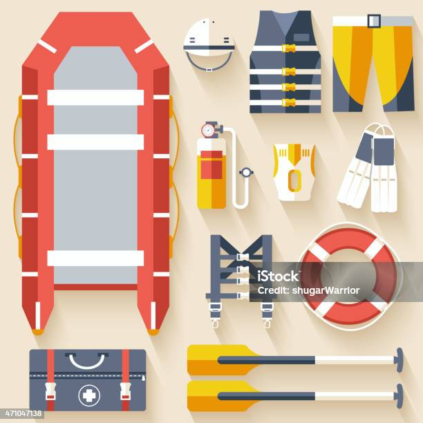 Life Guard And First Aid Kit Flag Icons Stock Illustration - Download Image Now - 2015, Activity, Adventure