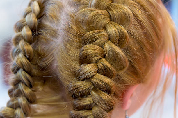 istock Hairdresser makes braids 471047824