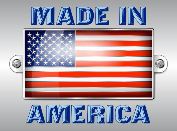 wykonane w ameryce-amerykańska flaga - made in the usa american flag flag manual worker stock illustrations