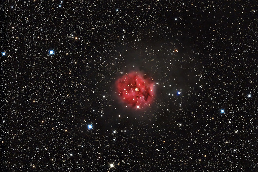 NGC 2264 is the designation number of the New General Catalogue that identifies two astronomical objects as a single object: the Cone Nebula, and the Christmas Tree Cluster.
