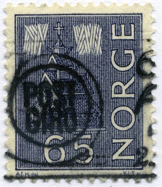 istock Vintage postage Stamp Norway world ephemera 471049209