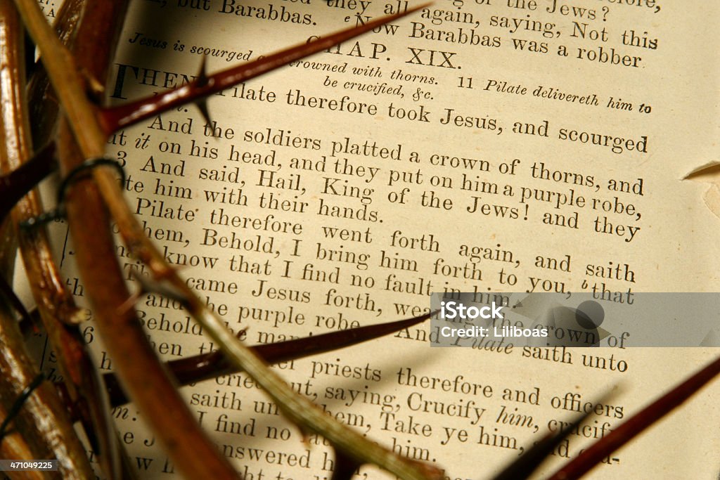 Biblia serie (ca 1870) Close-up corona de Thorns - Foto de stock de Abierto libre de derechos