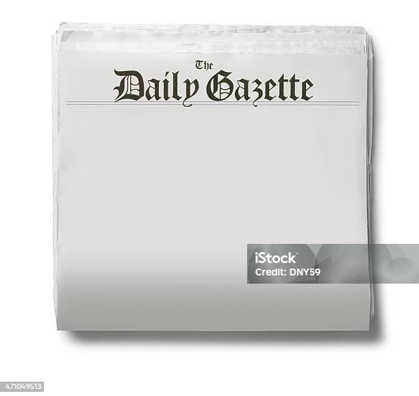 The Daily Gazette Giornale Su Sfondo Bianco - Fotografie stock e altre immagini di Giornale - Giornale, Spazio vuoto, Titolo di giornale
