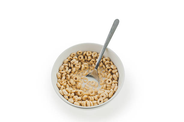 istock Bowl of breakfast cereal with milk and spoon 471049862