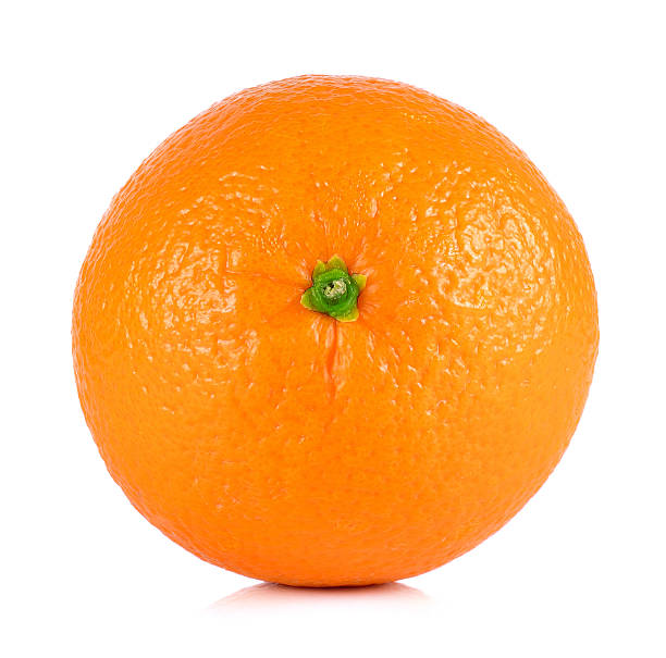 istock Ripe orange isolated on white background 471049866