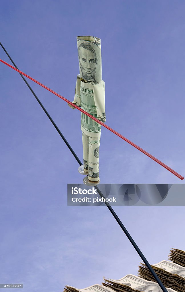 Financial Balance Risk Taking "Money Man". Business Stock Photo