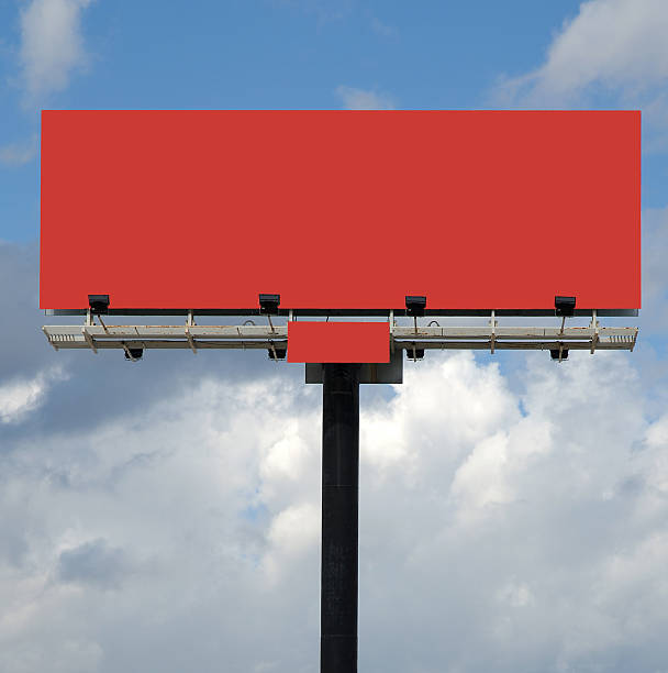 Billboard in red stock photo