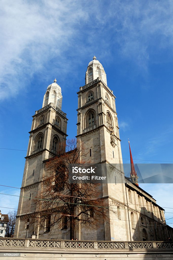 Chiesa di Zurigo - Foto stock royalty-free di Albero